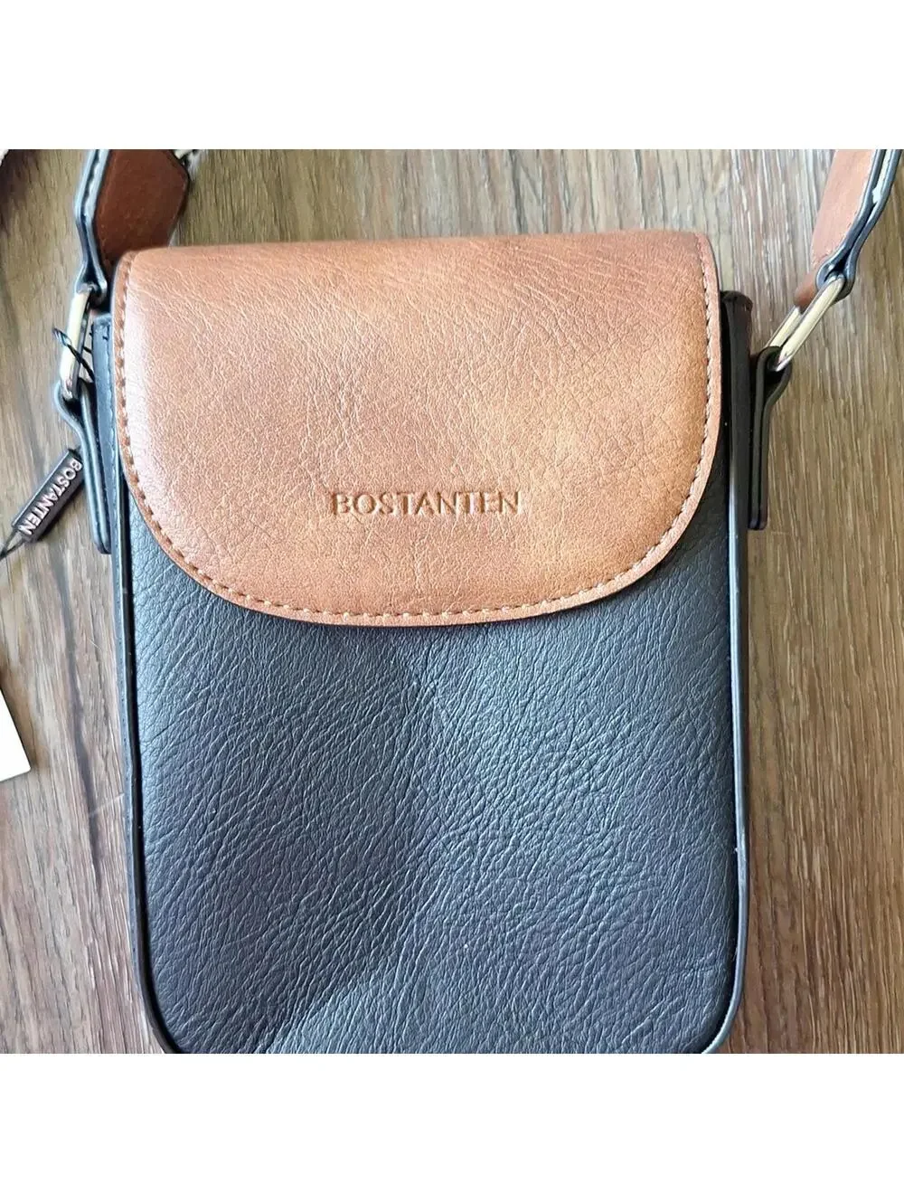 Nwt Bostanten Black And Brown Crossbody Purse